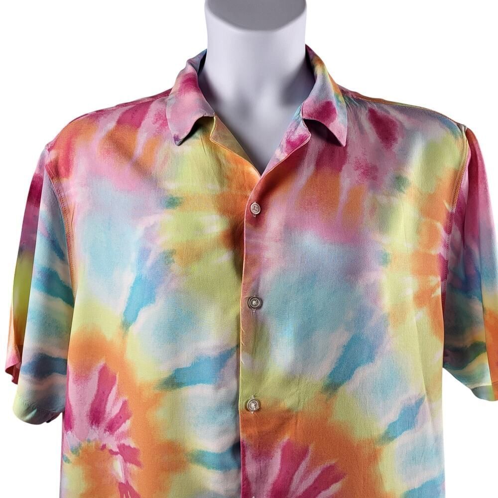No Boundaries Men's Size Large (42-44} Multicolor Tie Dye Shirt Short Sleeve - Picture 6 of 13
